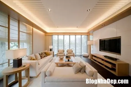 Bố trí hệ thống đèn âm trần sang trọng cho không gian phòng khách