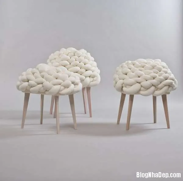 Mẫu ghế đôn ‘Cloud Stool’ êm ái như đám mây trắng bồng bềnh