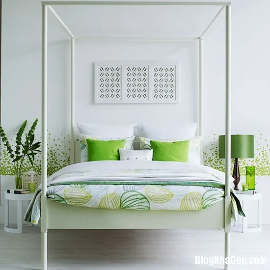 Phòng ngủ thanh lịch, tinh khiết với sắc trắng