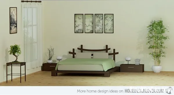 Phòng ngủ thanh lịch với phong cách Zen của Nhật Bản