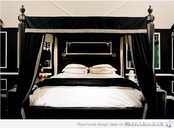 Thiết kế phòng ngủ sang trọng với tông màu đen và trắng