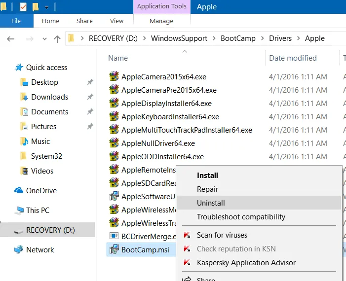 2 Cách gỡ bỏ dịch vụ Boot Camp trong Windows 10