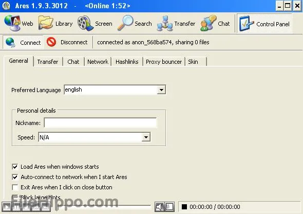 Ares Galaxy 2.4.4 – Hỗ chợ chia sẻ file, folder qua mạng