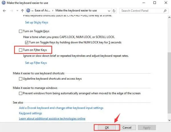 Bàn phím không hoạt động trên Windows 10