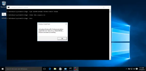 Cách activate Windows 10 build 10240