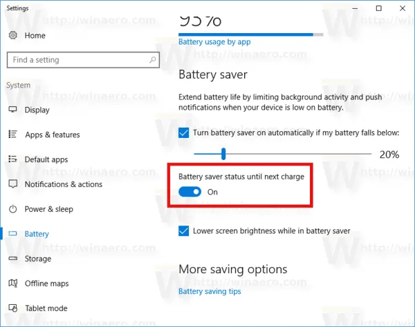 Cách bật Battery Saver để Tiết kiệm Pin trong Windows 10