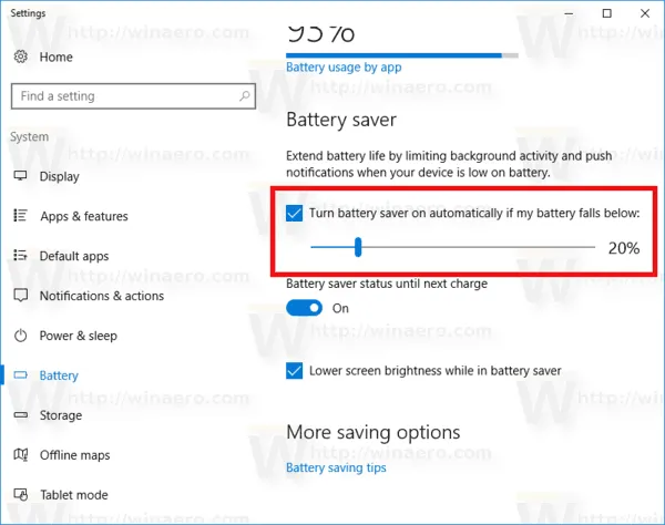 Cách bật Battery Saver để Tiết kiệm Pin trong Windows 10