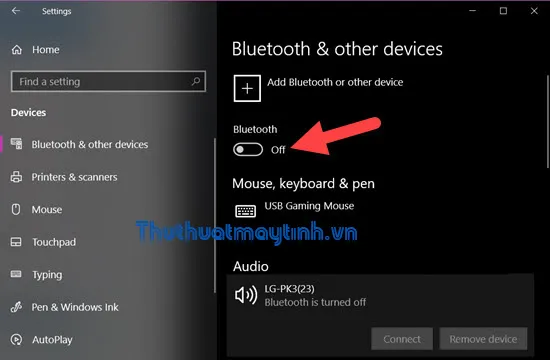 Bật Bluetooth trong Win 10