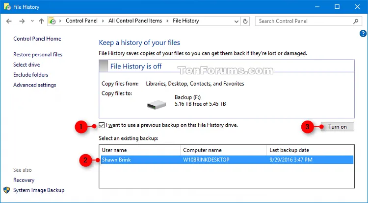 Cách Bật/Tắt Lịch sử File trong Windows 10