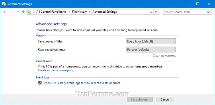 Cách Bật/Tắt Lịch sử File trong Windows 10