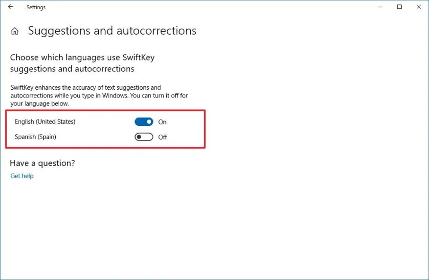 Cách bật tính năng SwiftKey trên Windows 10