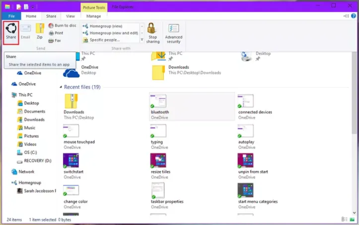 Cách chia sẻ File nhanh chóng trong Windows 10