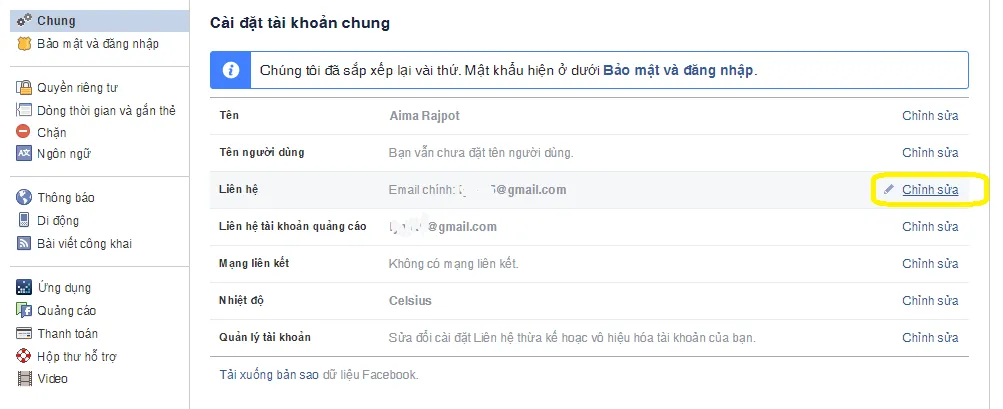 Cách đổi Email Facebook, Thay đổi Email đăng nhập Facebook