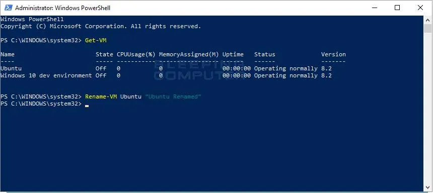 Cách đổi tên máy ảo Hyper-V bằng PowerShell & Hyper-V Manager