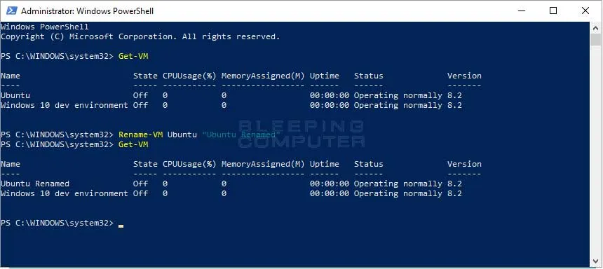 Cách đổi tên máy ảo Hyper-V bằng PowerShell & Hyper-V Manager