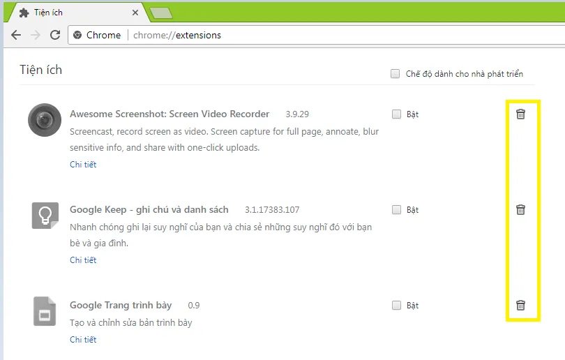 Cách gỡ bỏ tiện ích mở rộng của Google Chrome