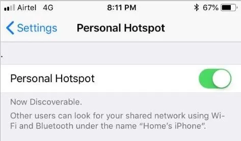 Cách kết nối internet cho PC Windows 10 bằng iPhone hotspot