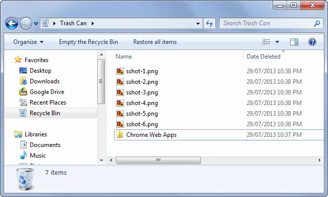 khôi phục các file từ Recycle Bin
