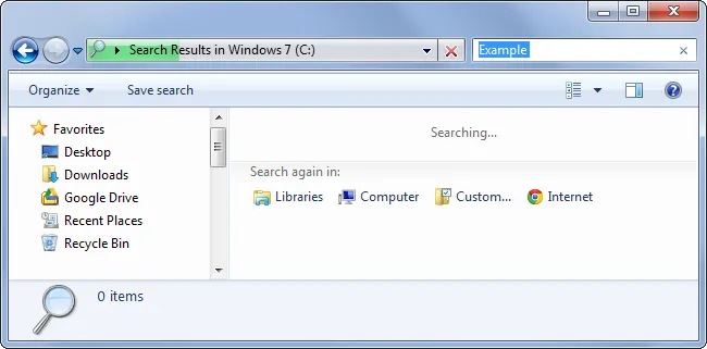 tìm kiếm file đặt không đúng chỗ trong Windows