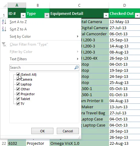 Cách lọc dữ liệu trên Excel 2013 nhanh