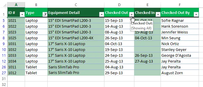 Cách lọc dữ liệu trên Excel 2013 nhanh