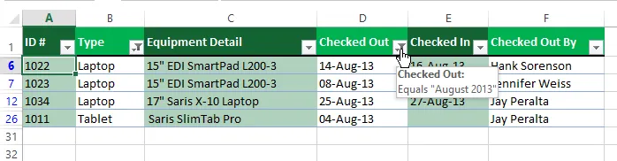 Cách lọc dữ liệu trên Excel 2013 nhanh