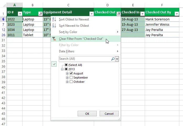 Cách lọc dữ liệu trên Excel 2013 nhanh