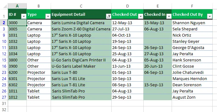 Cách lọc dữ liệu trên Excel 2013 nhanh