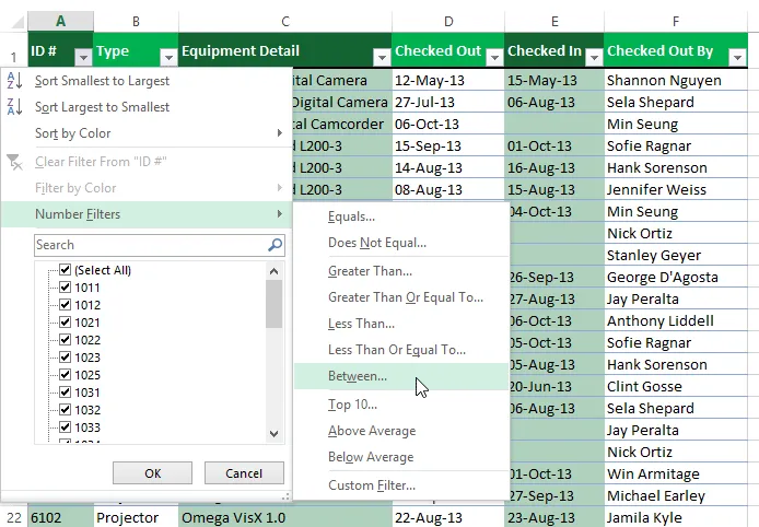 Cách lọc dữ liệu trên Excel 2013 nhanh