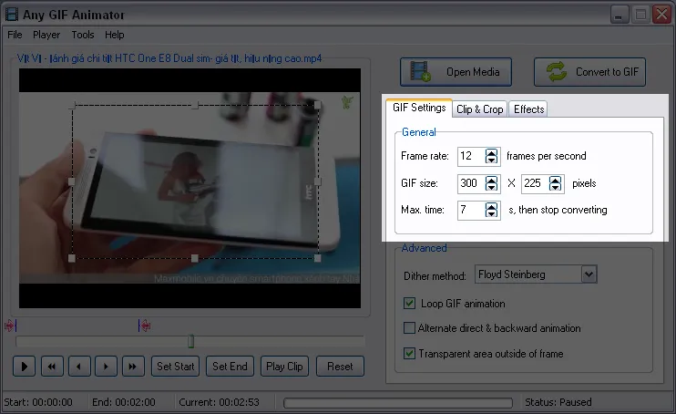 Cách tạo ảnh GIF từ Video Youtube, Video trên máy