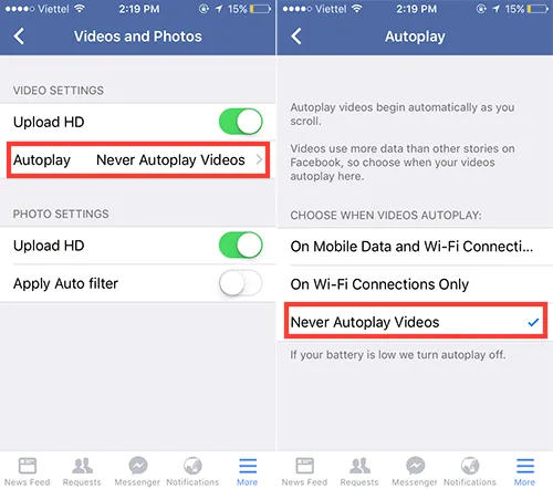 Cách tắt video tự chạy trên facebook với hệ điều hành android và window