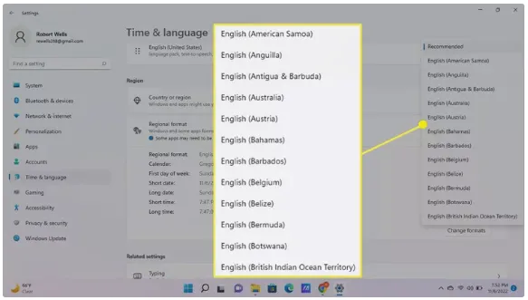 Cách thay đổi thời gian trong Windows 11