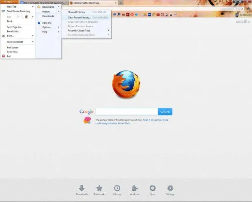 Thanh toán bù trừ lịch sử gần đây của bạn trong Firefox là một quá trình nhanh chóng và đơn giản thông qua trình đơn Firefox.