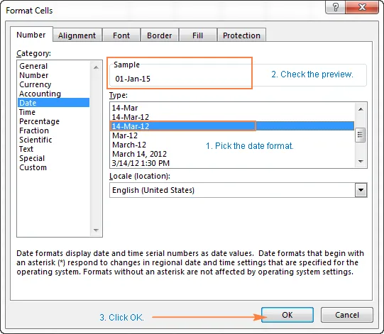 Cài đặt Định dạng Ngày Tháng Năm trong Excel