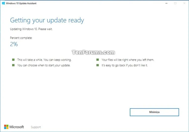 Cập nhật lên phiên bản mới nhất của Windows 10 bằng cách sử dụng Windows 10 Update Assistant