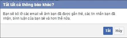 Chặn thông báo Facebook đến Email của bạn