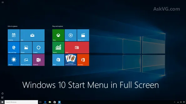 Chuyển giữa Start Menu và Start Screen trong Windows 10