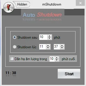 Download mShutdown – Phần mềm Hẹn giờ tắt máy tính tự động