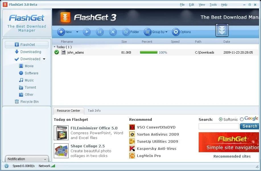 Flashget 3.7 – Phần mềm tăng tốc Download tốt nhất cho máy tính