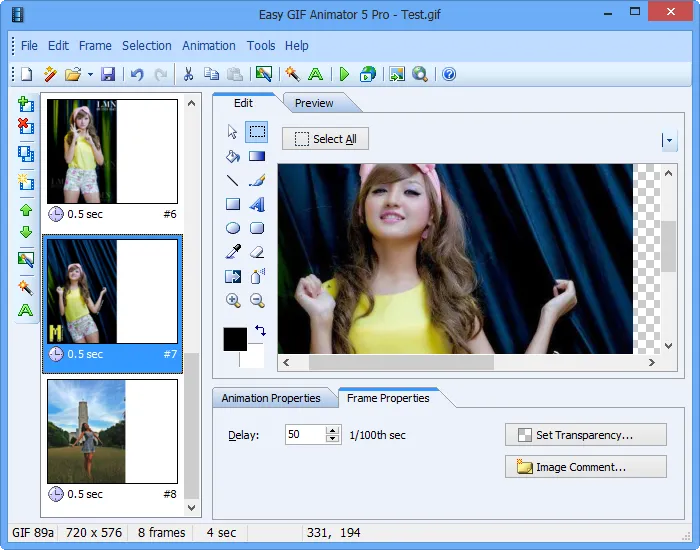 Hướng dẫn Tạo ảnh động từ Easy GIF Animator 6.2