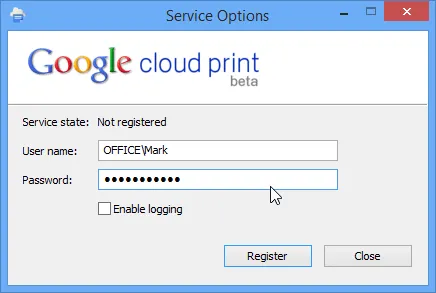 In tệp từ xa trong Windows với Google Cloud Print