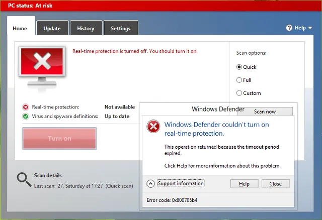 Khắc phục lỗi 0x800705b4 trong Windows Update và Windows Defender