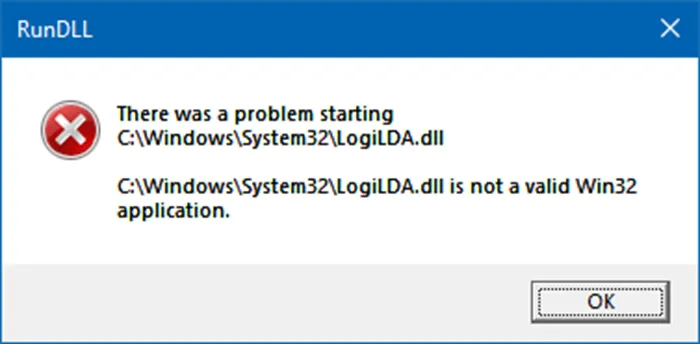 Khắc phục lỗi “There was a problem starting C:WindowsSystem32LogiLDA.dll” khi khởi động trong Windows 10