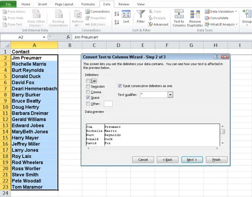 LÀM THẾ NÀO ĐỂ CHIA DỮ LIỆU THÀNH NHIỀU CỘT TRONG EXCEL 2010