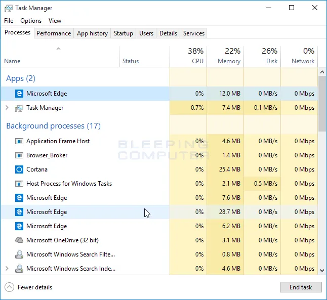 Windows Task Manager 10 Xem chi tiết