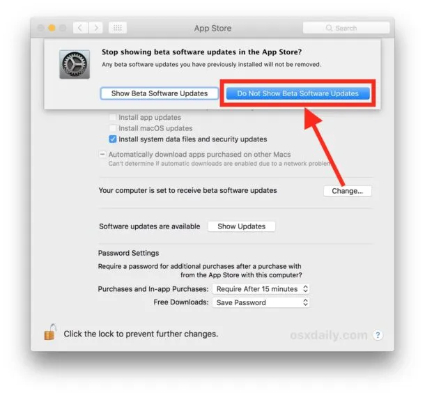 Làm thế nào để ngừng nhận bản cập nhật phần mềm MacOS Beta