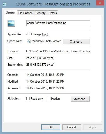 Làm thế nào để xem File Checksum trong Windows