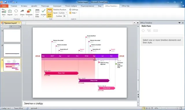 Office Timeline + 3.62.03.00 – Bổ trợ PowerPoint tạo ra các đồ thị ấn tượng và các slide đồ họa