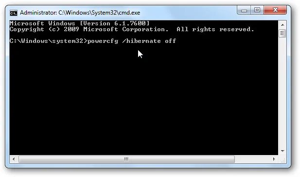 Quản lý chế độ ngủ đông Hibernate Mode trong Windows 7