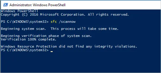 Quét và Sửa các tệp hỏng trong Windows 10 với PowerShell